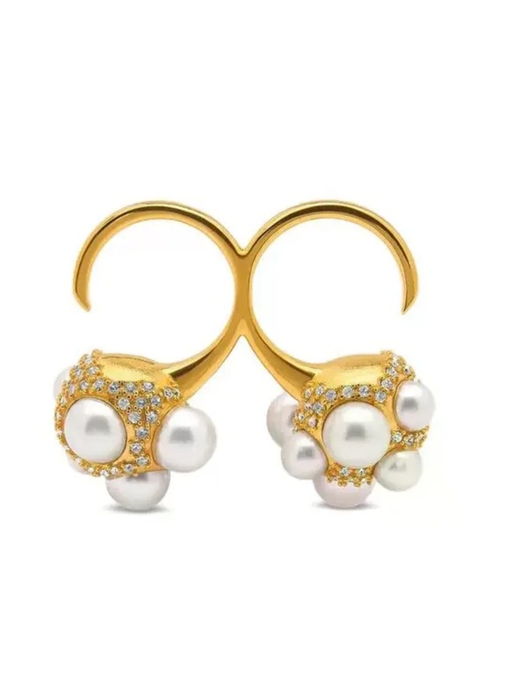 Oscar de la Renta Faux Double Pearl Ring